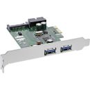 InLine Schnittstellenkarte, 4x USB 3.0, (2+2) PCIe, inkl....