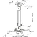 InLine Basic Beamer Deckenhalterung, 38-58cm, max. 13,5kg