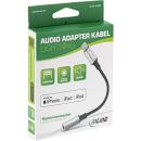 InLine Lightning Audio Adapter Kabel, für iPad, iPhone, iPod, silber/schwarz, 0,1m MFi-zertifiziert