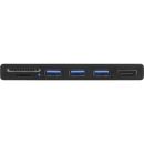 InLine MultiHub, Surface Pro 4/5/6, 3-Port USB 3.2 Typ-A Buchse, HDMI 4K, Cardreader, schwarz