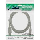 InLine® USB 2.0 Verlängerung, Stecker / Buchse, Typ A, beige/grau, 2m