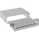 InLine Patchfeld-Dose Aufputz für 8x Keystone RJ45, Metall, lichtgrau RAL7035