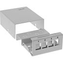 InLine Patchfeld-Dose Aufputz für 4x Keystone RJ45, Metall, lichtgrau RAL7035