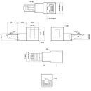 InLine Patchkabel-Adapter Cat.6A, RJ45 Stecker / Buchse, 90° nach oben gewinkelt