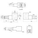 InLine Patchkabel-Adapter Cat.6A, RJ45 Stecker / Buchse, 90° nach rechts gewinkelt