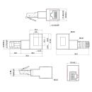 InLine Patchkabel-Adapter Cat.6A, RJ45 Stecker / Buchse, 90° nach links gewinkelt