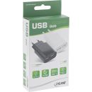 InLine® USB Ladegerät DUO, Netzteil 2-fach, 100-240V zu 5V/2.1A, schwarz