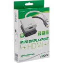 InLine Mini DisplayPort HDMI Adapterkabel Aluminium mit Audio, 4K/60Hz, weiß, 0,15m