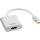 InLine Mini DisplayPort HDMI Adapterkabel Aluminium mit Audio, 4K/60Hz, weiß, 0,15m