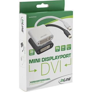 InLine Mini DisplayPort zu DVI Adapter Aluminium, schwarz, 0,15m