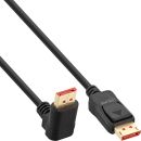 InLine® DisplayPort 1.4 Kabel, 8K4K, nach oben gewinkelt, schwarz/gold, 1m