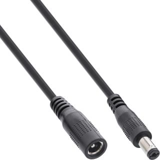 InLine® Verlängerungskabel DC Stecker 5,5x2,1mm, schwarz, 3m