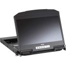 ATEN CL3800NW KVM-Konsole mit 18,5" FullHD-Display, HDMI, DVI, VGA, USB, 19"-Rackmontage, kurze Einbautiefe, DE-Layout