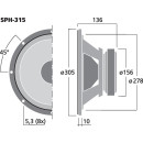 Hi-Fi-Tieftöner, 100 W, 8 Ω SPH-315