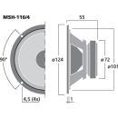 Hi-Fi-Mitteltöner, 40 W, 4 Ω MSH-116/4