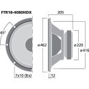 High-Power-Profi-PA-Subwoofer, 1000 W, 8 Ω FTR18-4080HDX