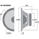 PA-Tieftöner, 500 W, 8 Ω SP-46/500PA