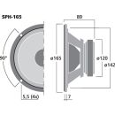 Hi-Fi-Tiefmitteltöner, 50 W, 8 Ω SPH-165