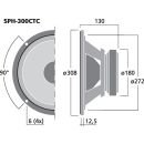 Hi-Fi-Subwoofer, 2 x 150 W, 2 x 8 Ω SPH-300CTC