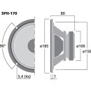 Hi-Fi-Tiefmitteltöner, 50 W, 8 Ω SPH-170