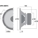 Subwoofer, 2 x 250 W, 2 x 4 Ω SPH-380TC