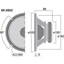 Car-Hi-Fi-Tieftöner, 75 W, 4 Ω SP-202C