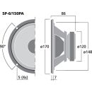 PA-Mitteltöner, 150 W, 8 Ω SP-6/150PA