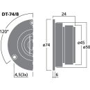 Hi-Fi-Miniatur-Hochtöner, 15 W, 8 Ω DT-74/8