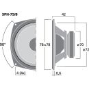 Hi-Fi-Miniatur-Tiefmitteltöner, 15 W, 8 Ω SPH-75/8