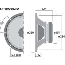 PA-Tiefmitteltöner, 300 W, 8 Ω SP-10A/302PA