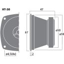 PA-Miniatur-Hornhochtöner, 50 W, 8 Ω HT-30