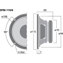 Hi-Fi-Tiefmitteltöner, 40 W, 8 Ω SPM-116/8