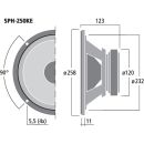 Top-Hi-Fi-Tieftöner, 100 W, 8 Ω SPH-250KE