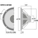 PA-Tiefmitteltöner, 350 W, 8 Ω NTR12-3018D