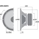 Subwoofer, 2 x 350 W, 2 x 4 Ω SPH-450TC