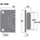 Hi-Fi-Kalottenhochtöner, 25 W, 8 Ω DT-75/8