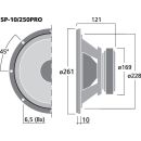 PA-Tieftöner, Subwoofer, 250 W, 8 Ω SP-10/250PRO