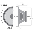 Car-Hi-Fi-Tieftöner, 100 W, 4 Ω SP-252C