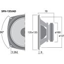 Hi-Fi-Tiefmitteltöner, 40 W, 8 Ω SPH-135/AD