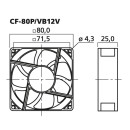 Axial-Lüfter CF-80P/VB12V