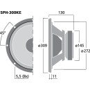 Top-Hi-Fi-Tieftöner, 120 W, 8 Ω SPH-300KE