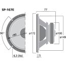 Hi-Fi-Tiefmitteltöner, 35 W, 4 Ω SP-167E