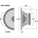 High-Quality-Hi-Fi-Tiefmitteltöner, 50 W, 8 Ω SPH-145HQ