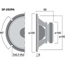 Universal-Tiefmitteltöner, 50 W, 8 Ω SP-202PA