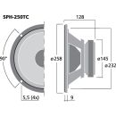 Hi-Fi-Tieftöner und -Subwoofer, 2 x 100 W, 2 x 8 Ω SPH-250TC