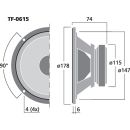 PA-Tiefmitteltöner, 100 W, 8 Ω TF-0615