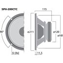 Hi-Fi-Tieftöner und -Subwoofer, 2 x 60 W, 2 x 8 Ω SPH-200CTC