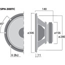 Hi-Fi-Subwoofer, 2 x 120 W, 2 x 8 Ω SPH-300TC