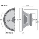 Hi-Fi-Tiefmitteltöner, 100 W, 4 Ω SP-302E