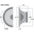 High-Quality-Hi-Fi-Tiefmitteltöner, 70 W, 8 Ω SPH-175HQ